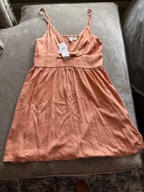 Roxy Peach Textured A-Line Sundress Skirt